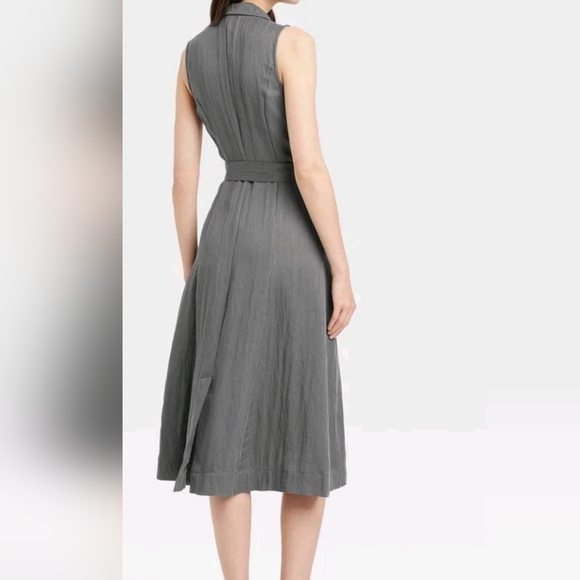a new day Dresses & Skirts - Women's Tie-Waist Midi Shirtdress - A New Day.  Elegant Gray Sleeveless Dress